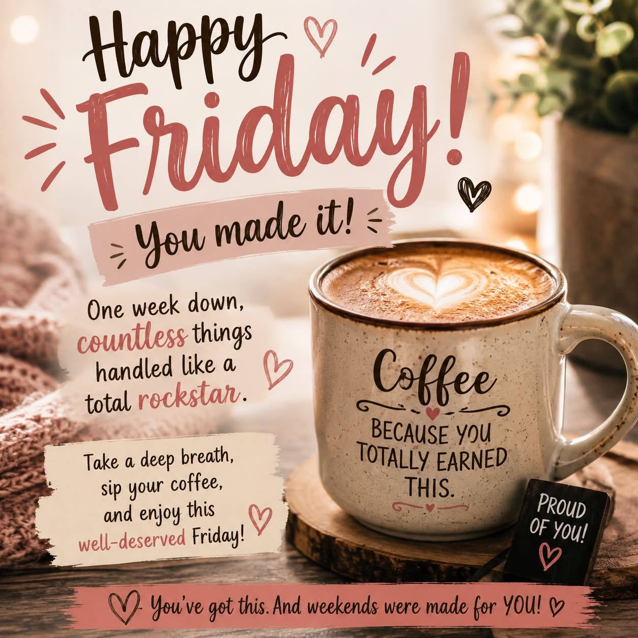 Good morning friends, TGIF 🙌🥳, it's a cloudy ⛅️ day in the 80's, have a wonderful day today ☕️🤚😊🌷🪻🍀🤩